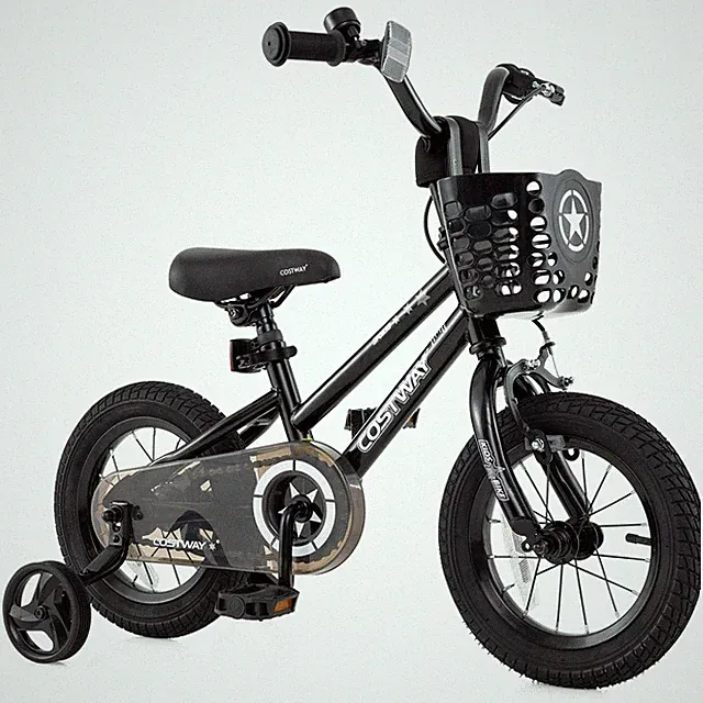 12" Kid’s Bike w/ Training Wheels Adjustable Handlebar & Seat Handbrake