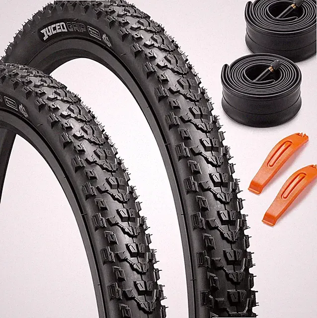 2 Sets 26/27.5x2.2 Mountain Bike Tires with Inner Tubes & Tire Levers Foldable