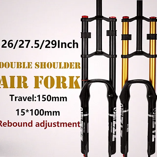 26/27.5/29" Mountain Bike DH Air Suspension Fork Double Shoulder Rebound Adjust