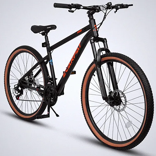 27.5" Mountain Bike for Teens, Steel Frame&Brown Edge Tires Commute Bike-Black