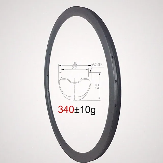 27.5in Carbon XC MTB Bicycle Rim Tubeless 650B Crosscountry Bike Wheel 30mmx25mm