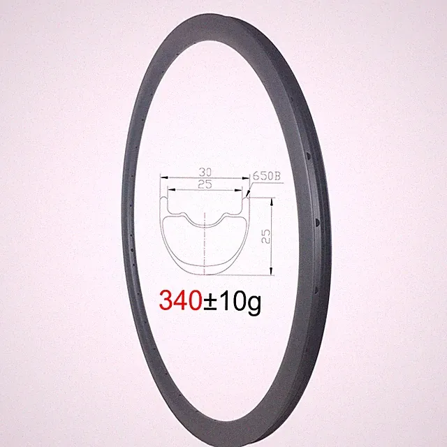 27.5in Carbon XC MTB Cross Country Bike Rim 25mm Depth 30mm Width Tubeless Ring