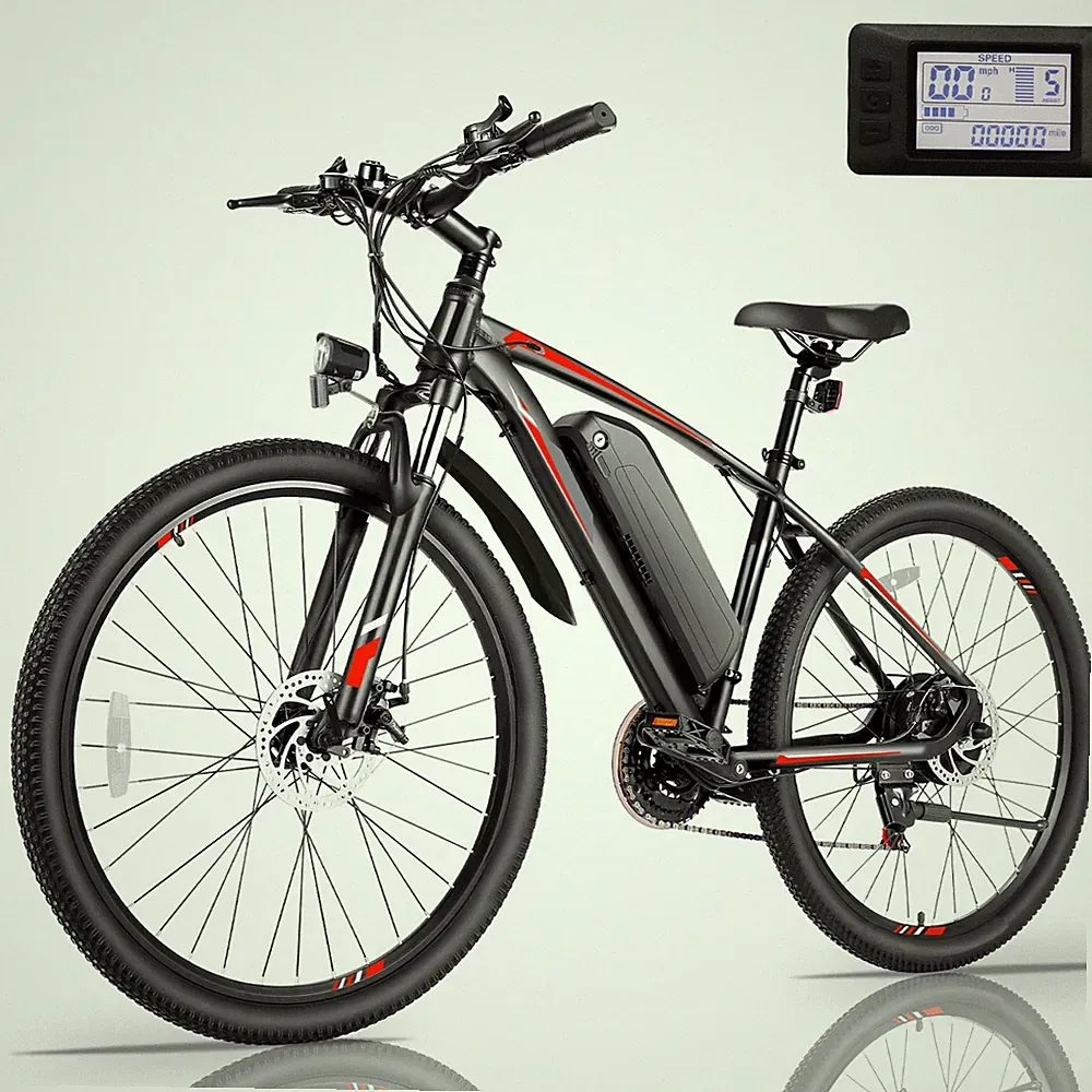 27.5in Electric Bike Pro 21-Speed Mountain Bicycle 500W 48V 10.4Ah Cruiser Ebike