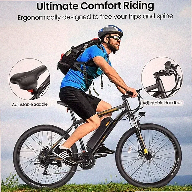 ✨27.5in Electric Bike Pro 21Speed Mountain Bicycle 500W 48V Commuting Ebike+LCD✨