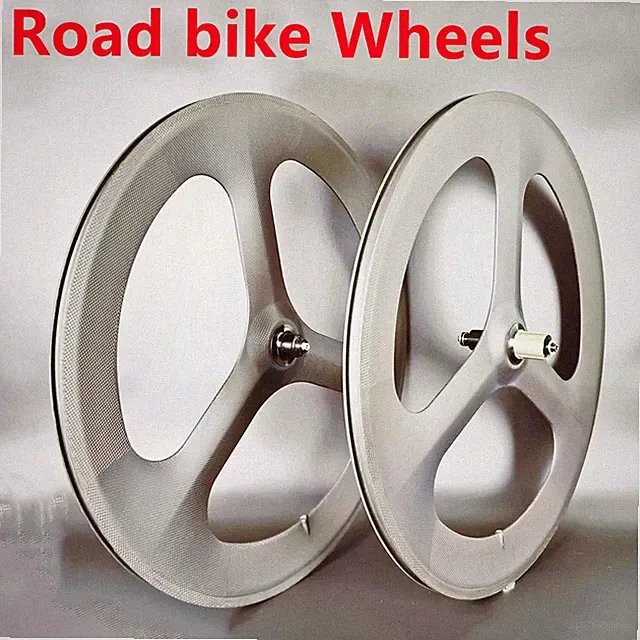 3 Spokes 700C Carbon Wheels Fixed Gear/ Track/Road Racing Bicycle Wheelset UD