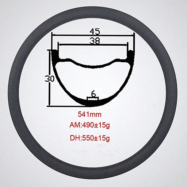 30mm Depth 27.5in Carbon Wheel Rim Enduro Bike Hookless UD DH AM MTB Bicycle Rim