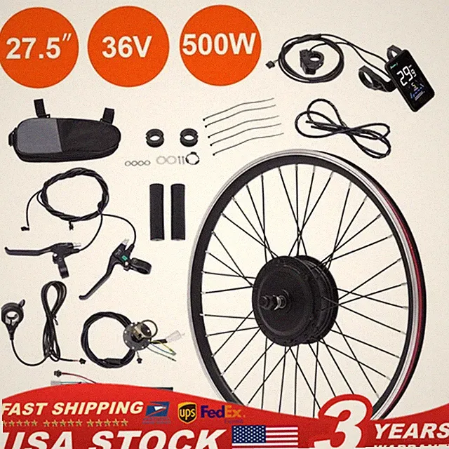 500W 27.5" Front Wheel Electric Bicycle EBike Motor Conversion Kit Hub Cycling