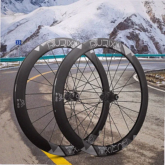 700C Clincher/Tubeless Bike Wheelset Road Disc Brake Bicycle Carbon Fiber Wheels