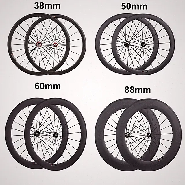 700C Road Bike Carbon Wheels Depth 24/38/50/60/88mm Tubular Clincher Tubuless