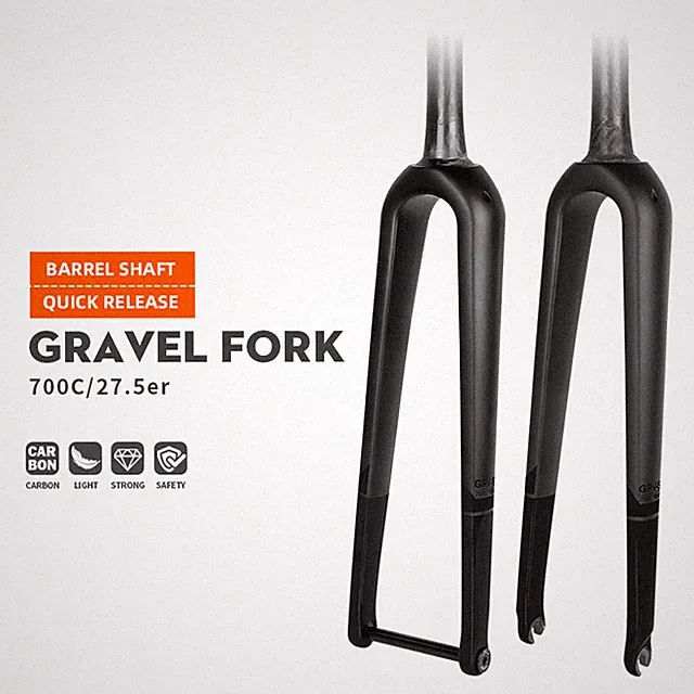All Carbon Fiber Road Bicycle Front Fork 27.5in 700C Gravel Bike Hard Fork