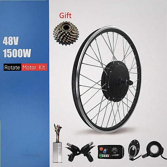 Electric Bicycle Conversion Kit 48V 1500W Brushless Rear Rotate Wheel Hub Motor