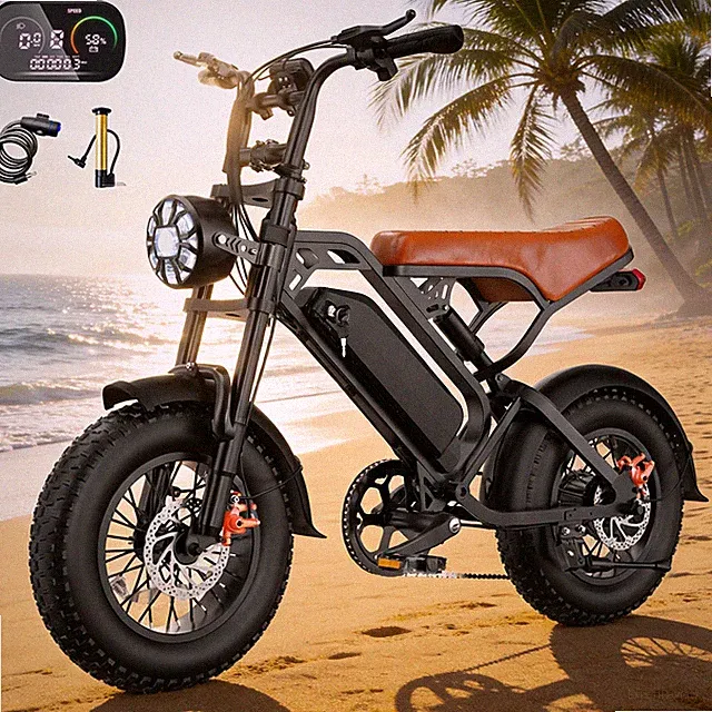 Fat Tire Electric Bike, 749W Peak Motor, 20-27.5MPH, 48V 15.6-23.4AH Battery