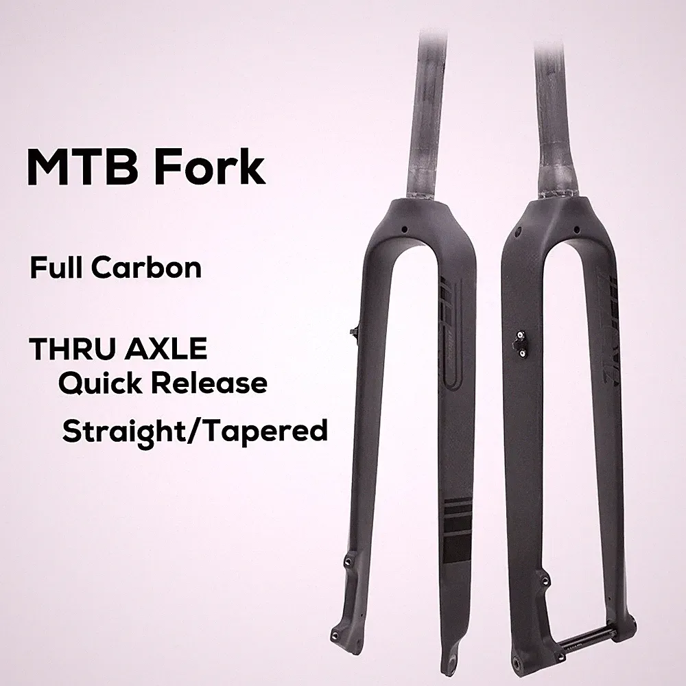 Full Carbon Fiber MTB Bicycle Rigid Fork Straight/Tapared Tube 26/27.5/29 Inch