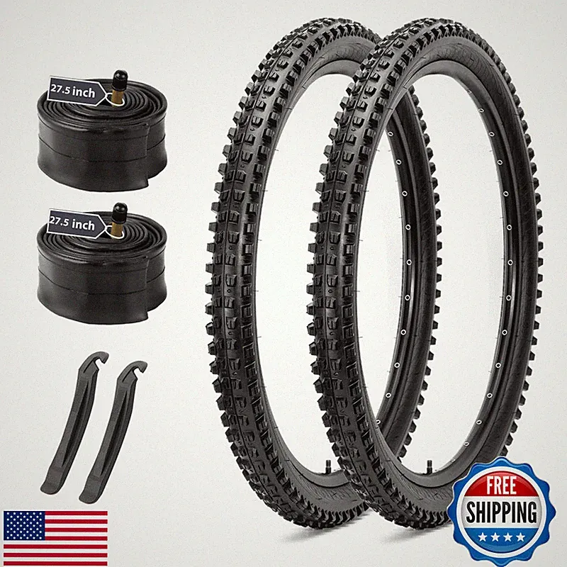 Mohegia Mountain Bike Tires Set 2 Pack 27.5X2.4 Inch Folding Bicycle Tires