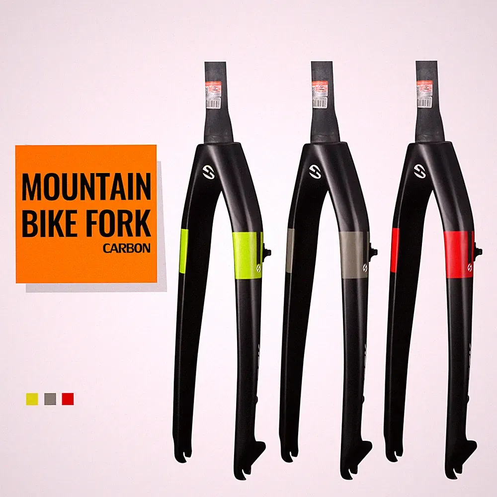Mountain Bike Carbon Fiber Rigid Forks MTB Bicycle Tapered Fork 26/27.5/29er