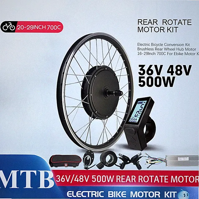 Mountain Electric Bicycle 36V 48V 500W Rear Rotate Brushless Gearless Hub Motor