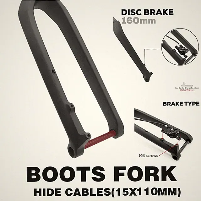 MTB Bicycle Full Carbon Thru Axle disc brake Boost Front 26-29er Bike Rigid Fork