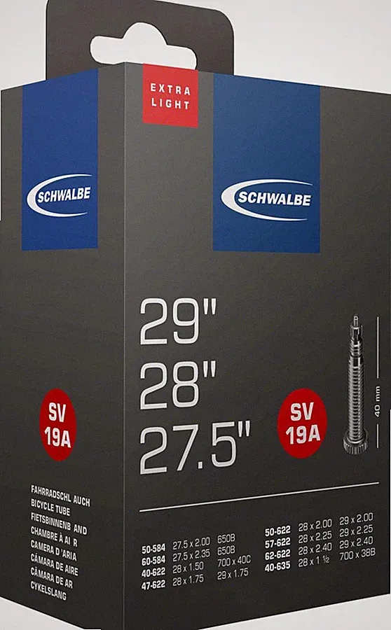 Schwalbe Extra Light 27.5x2.1-2.4 Bike Tube - Removable Presta Valve, Ultra